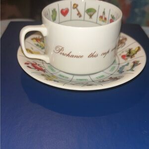 Vintage fortune telling cup and saucer; international collectors guild